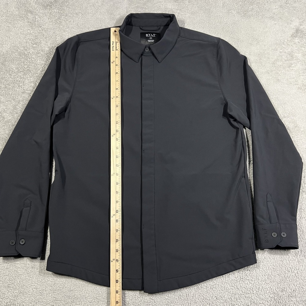 BYLT Tech Nylon Shirt Jacket Mens Large Black Button Up Long Sleeve Layering - Picture 8 of 16
